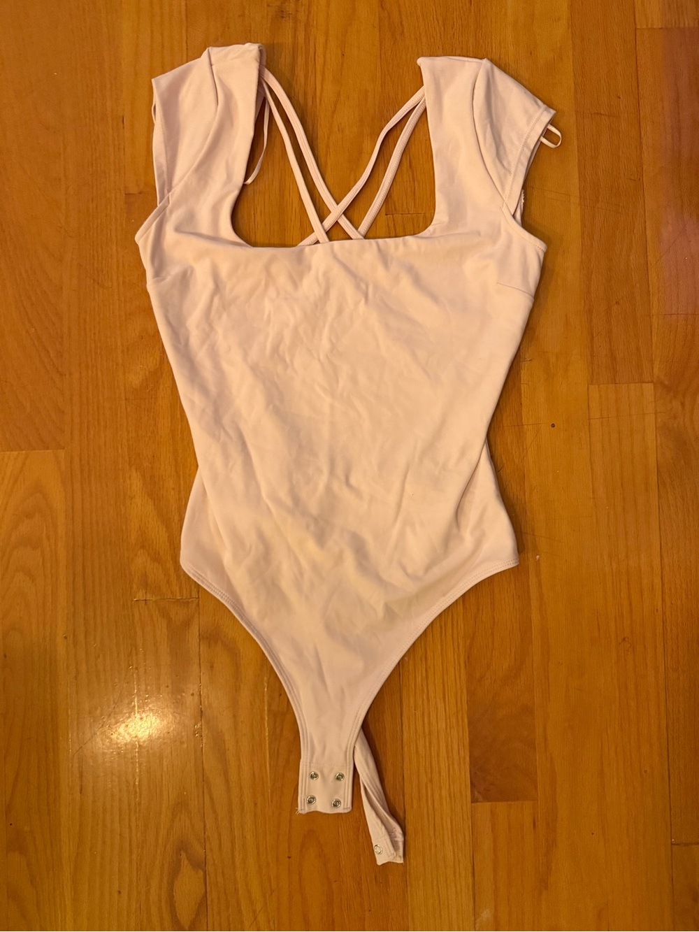 Garage Pale Pink Crisscross Back Bodysuit